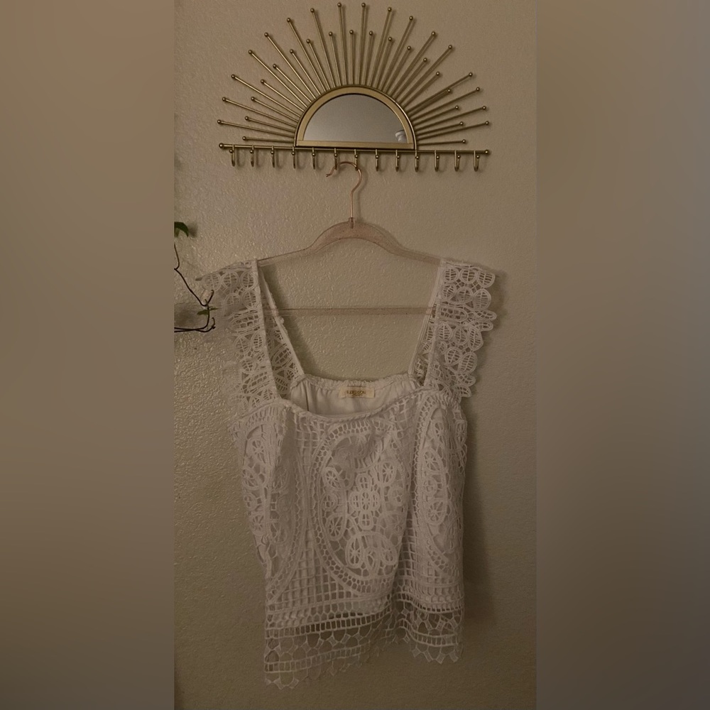 Rebellion, Large, White Lace tank top